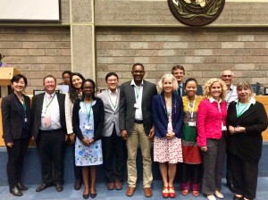 第1回ポスト2020作業部会（2019年8月、ナイロビ）の写真。IUCNチームの一員として
